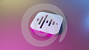 3d icon of voice memos app icon render