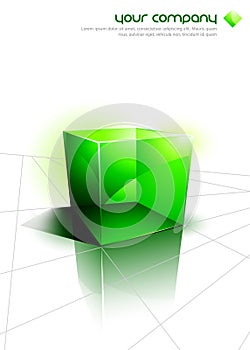 Tridimensional iconos verde cubitos diseno 