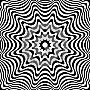 3D Illusion in Abstract Op Art Wavy Lines Pattern