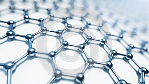 3d illusrtation of graphene molecules. Nanotechnology background illustration.