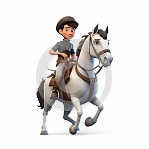 3d Illustrated Horse Riding With Disney Animation Style