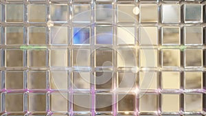 3d Illustration Abstract Background With Wall Of Glass Cubes Reflection