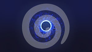 3d illustration of abstract blue circle with light effect.