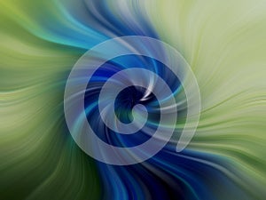 3D illustration of an abstract blue and dark seagreen spiral background