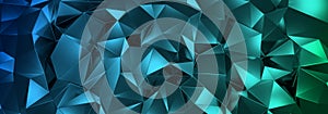 3d ILLUSTRATION, of abstract crystal background, triangular texture, wide panoramic for wallpaper