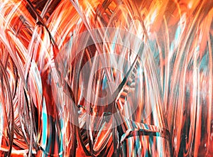 3d illustration abstract glass background texture with color reflection fire and gold