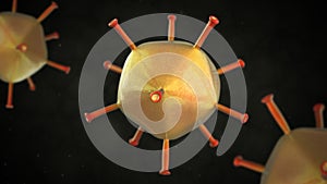 3D illustration of adenovirus virus