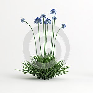 3d illustration of allium caeruleum