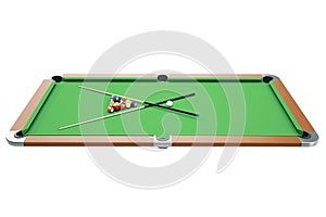 3D illustration American pool snooker balls background. American Billiard. Bar game, Billiard table game.