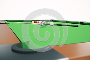 3D illustration American pool snooker balls background. American Billiard. Bar game, Billiard table game.