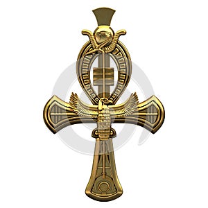 3D illustration of the Ankh isolated on white.