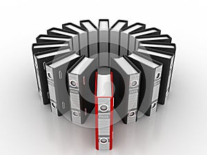 3d illustration of archive folders stack