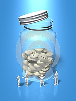 3D illustration of ask for pharmaceuticals