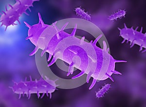 3D illustration of bacillus Bacteria. Bacilli type category.