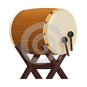 3D Illustration of Bedug Drum. Vector Illustration