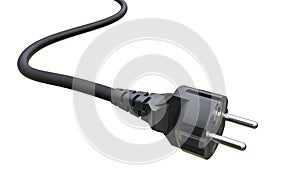 3d illustration of black electric plug