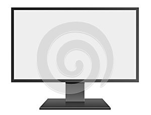 3D illustration Black LED Computer Mornitor with blank screen on