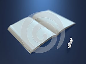 3D illustration of a blank book