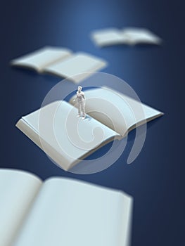 3D illustration of blank books