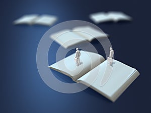 3D illustration of blank books