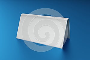 3D Illustration - Blank Table Card white ob blue