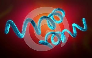 3d illustration of a blue colored syphilis pathogen