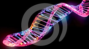 A 3D illustration of a blue DNA structure isolated against a background