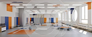 3d illustration of blurred modern interior of public institution