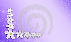 3d illustration. Bouquet of flowers  on lilac background