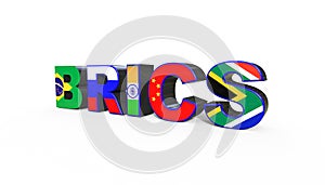 3D illustration of the BRICS association