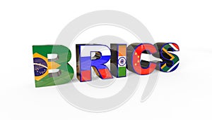 3D illustration of the BRICS association