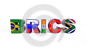 3D illustration of the BRICS association