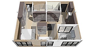 3D illustration of building design