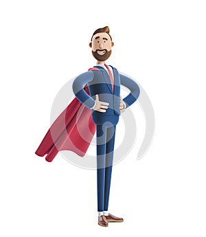 3d illustration.Businessman Billy clothed like a superhero.