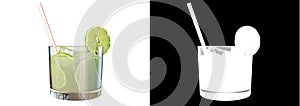 3d illustration caipirinha drink