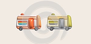 3d illustration camping caravan cars and trailers vehicles of travel caravans for camper