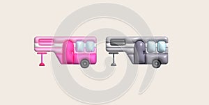 3d illustration camping caravan cars and trailers vehicles of travel caravans for camper