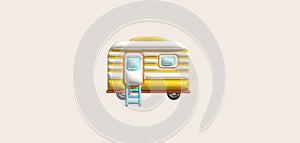 3d illustration camping caravan cars and trailers vehicles of travel caravans for camper