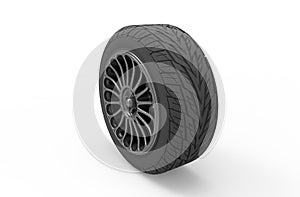 3d illustration of a car wheel on a white background