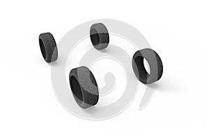 3d illustration of a car wheel on a white background