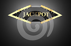 3d illustration of Casino gold text JACKPOT
