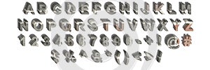 3d illustration character collection. Creative typeset- stylish classic font