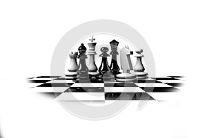 3d illustration of chess pieces on a white background