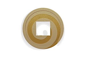 3D Illustration, Chinese gold coin icon