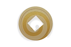 3D Illustration, Chinese gold coin icon