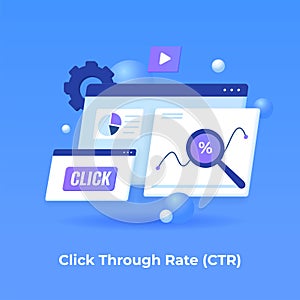 3D illustration of Click through rate concept