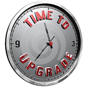 3D Illustration Clock Face with text Time To Upgrade