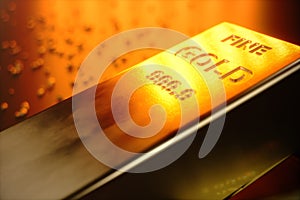 3D illustration close-up Gold Bars, weight of Gold Bars 1000 grams Concept of wealth and reserve. Concept of success in