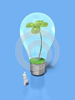 3D illustration of clover in the bulb