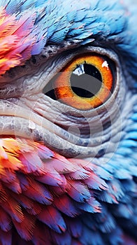 3d illustration of colorful dragon snake eye closeup